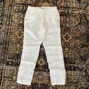Michael Stars White Linen Tuxedo Pant, Size Small